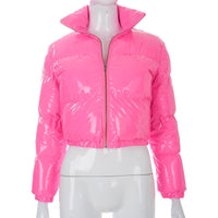 Stylish Women's Puffer Jacket | Warm Bomber Coat-Neon Green-S-State of Style