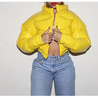 Stylish Women's Puffer Jacket | Warm Bomber Coat-Neon Green-S-State of Style