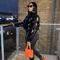 Stylish Women's Puffer Jacket | Warm Bomber Coat-Neon Green-S-State of Style