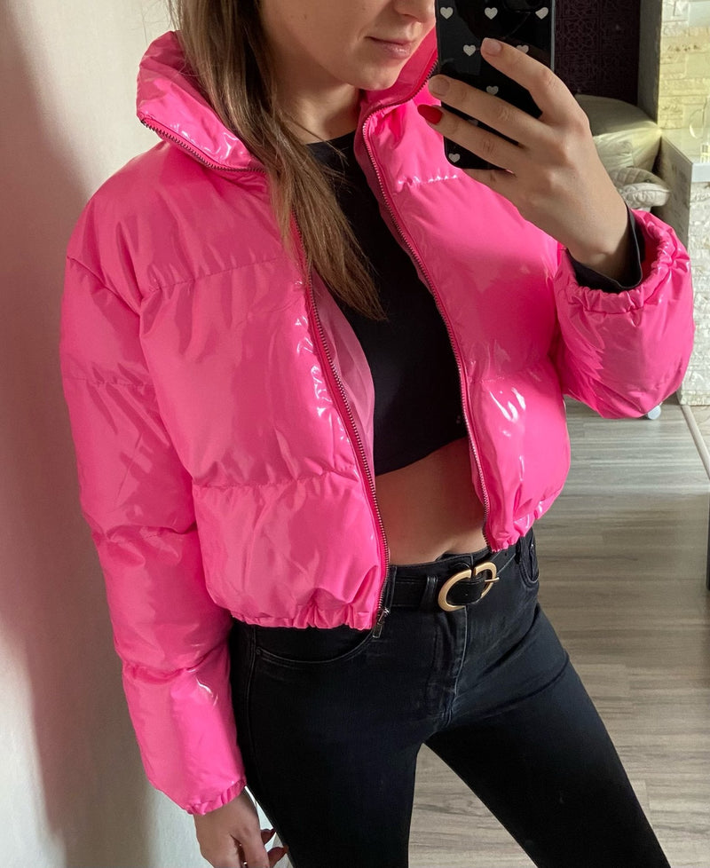 Stylish Women's Puffer Jacket | Warm Bomber Coat-Pink (Sold out!)-S-State of Style