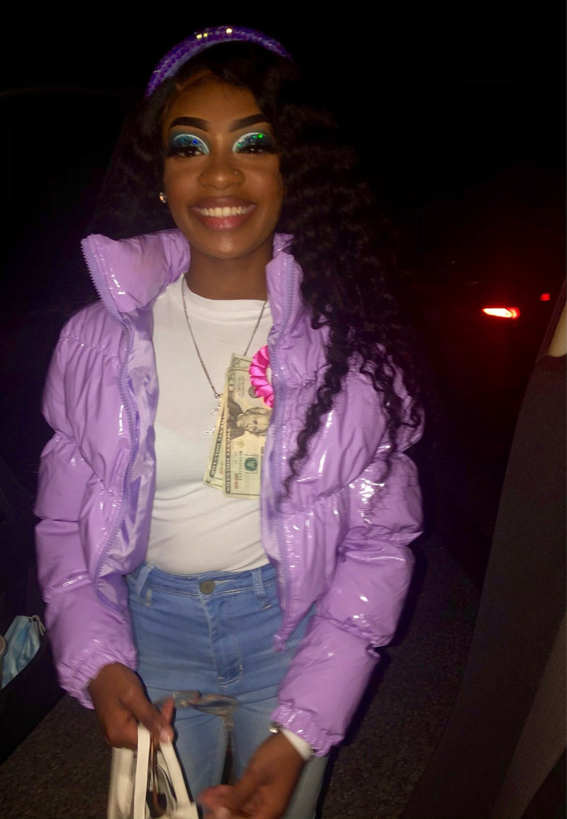 Stylish Women's Puffer Jacket | Warm Bomber Coat-Purple-S-State of Style