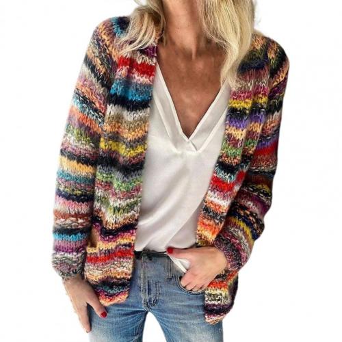 Stylish Women's Rainbow Cardigan - Eliza-Red-S-State of Style