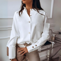 Stylish women's shirt with button placket & classic collar – Norea-White-S-State of Style