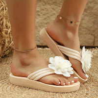Stylish women's slippers with floral detail for summer - FlowerStep-White-3-State of Style