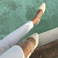 Stylish women's summer shoes with a pointed toe - Lina-3.5-Beige-State of Style