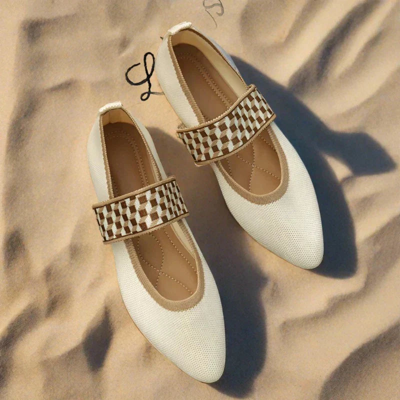 Stylish women's summer shoes with a pointed toe - Lina-3.5-Beige-State of Style