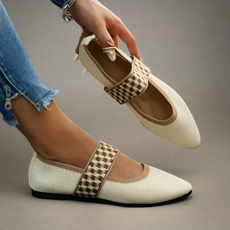 Stylish women's summer shoes with a pointed toe - Lina-3.5-Beige-State of Style