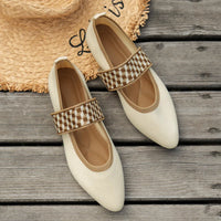 Stylish women's summer shoes with a pointed toe - Lina-3.5-Beige-State of Style