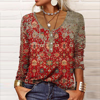 Stylish Women's Sweater with Aztec Pattern - Elise-Red-S-State of Style