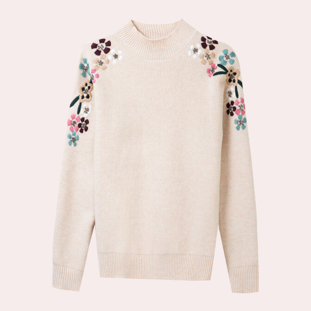 Stylish Women's Sweater with Floral Print - Isabeau-Red-XS-State of Style