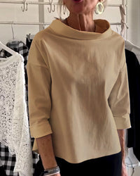 Stylish Women's Top - Livia-Khaki-S-State of Style