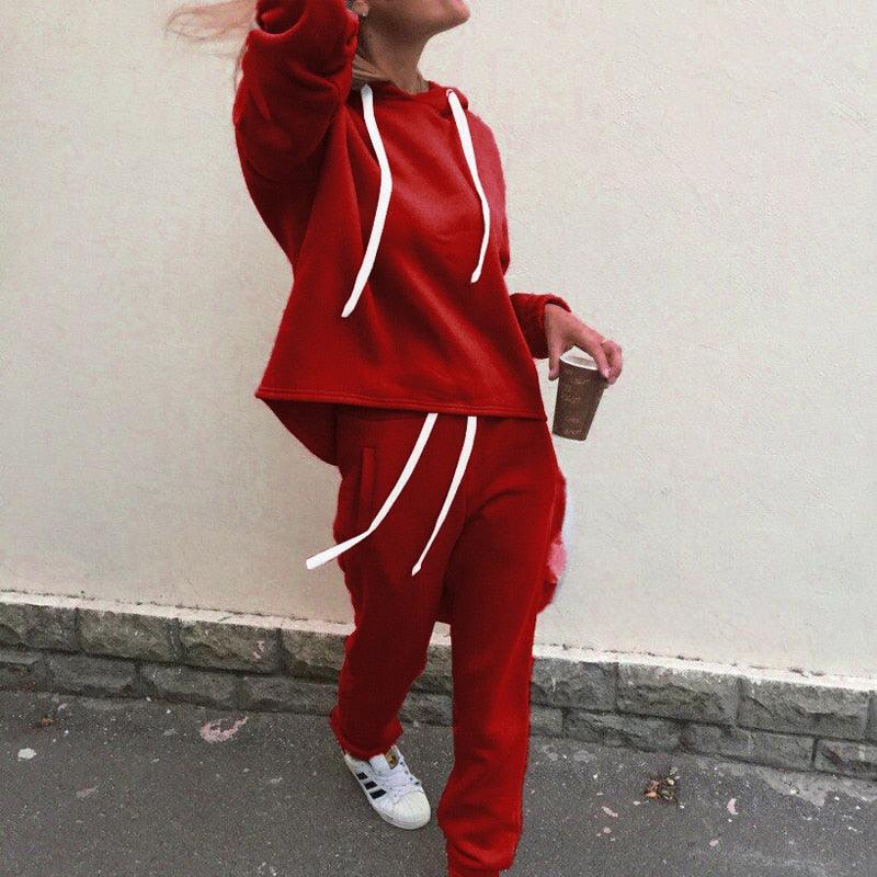 Stylish Women's Tracksuit | Comfortable & Trendy Activewear-Red-S-State of Style