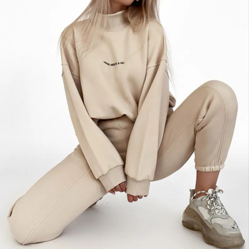 Stylish Women's Tracksuit - Jade-Beige-XS-State of Style