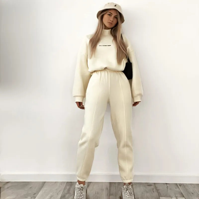 Stylish Women's Tracksuit - Jade-Cream-XS-State of Style