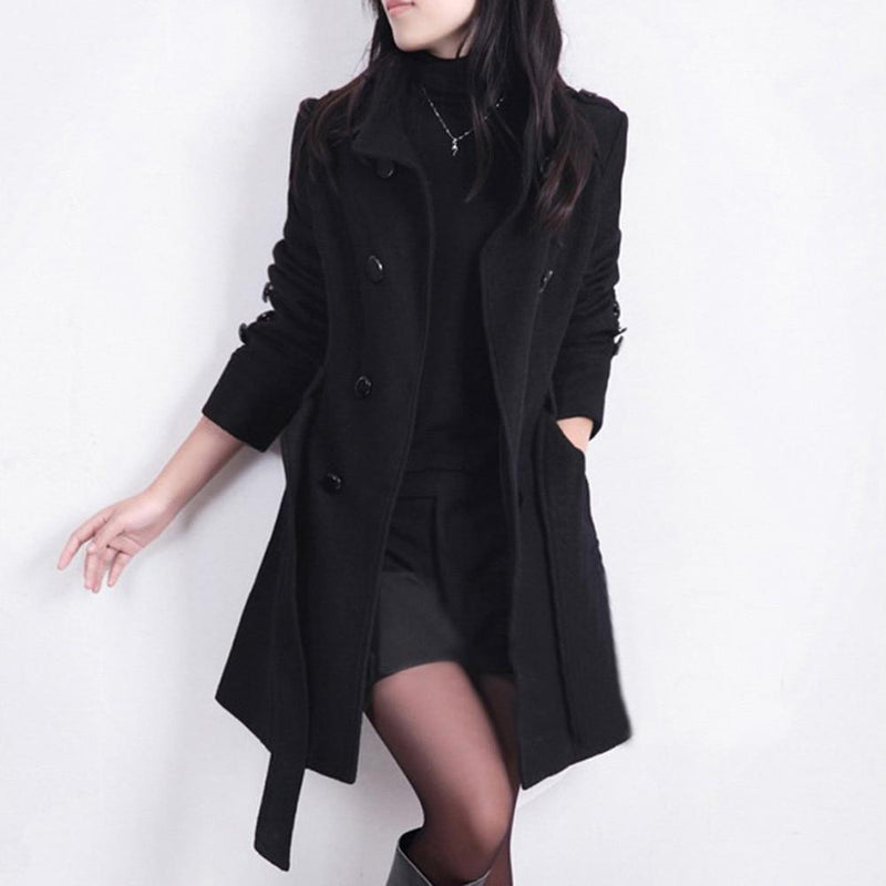 Stylish Women's Trench Coat | Comfortable & Versatile-Black-M-State of Style