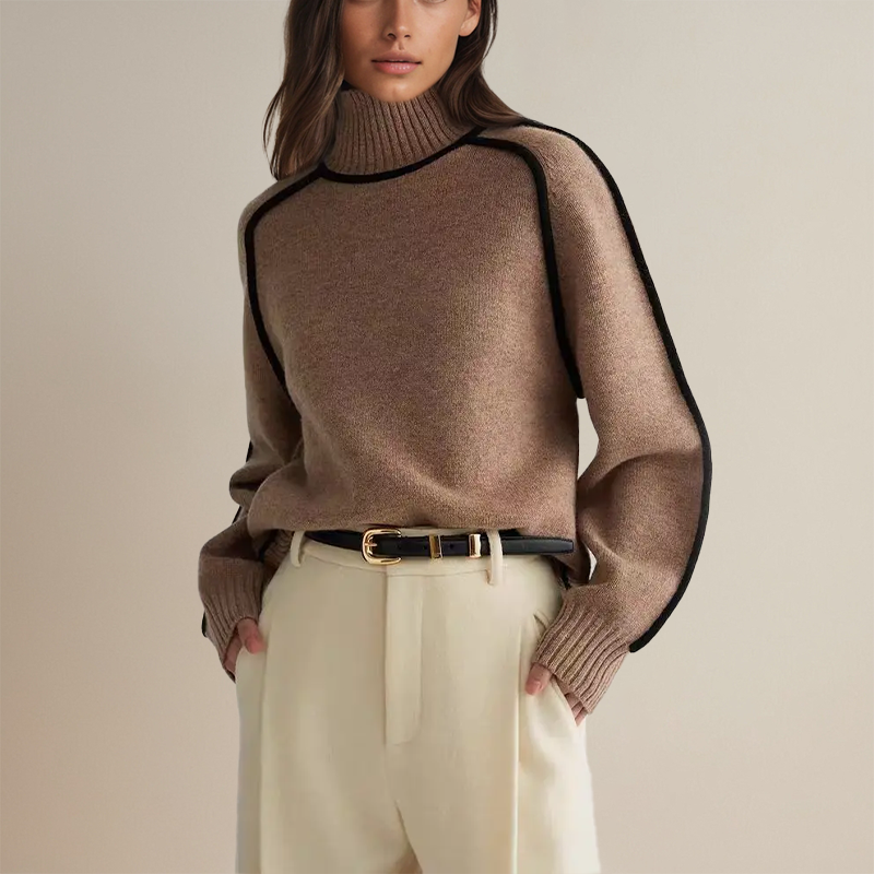 Stylish Women's Turtleneck - Clara-Brown-S-State of Style