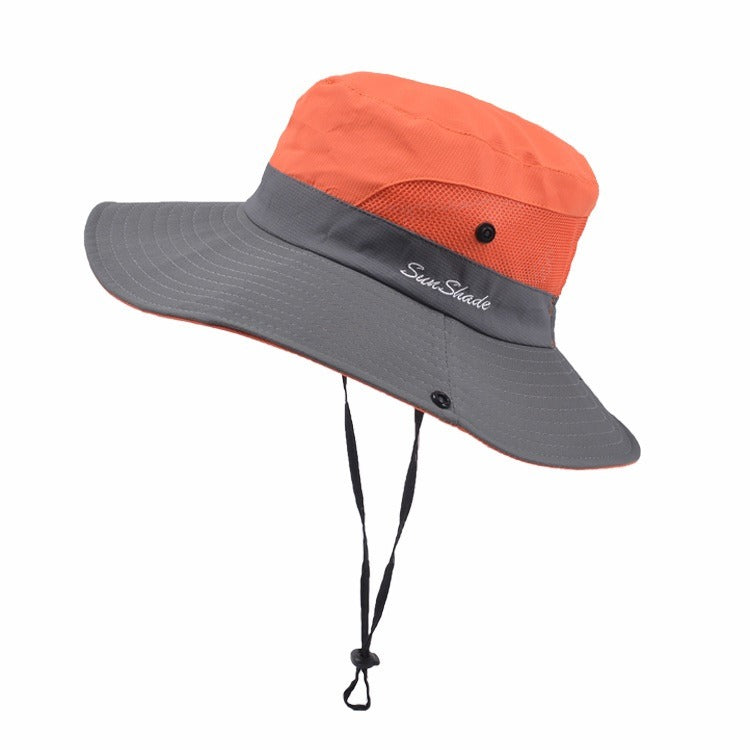 Stylish women's UV protection sun hat with a wide brim – Livia-Orange-State of Style