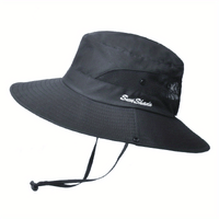 Stylish women's UV protection sun hat with a wide brim – Livia-Pure Black-State of Style