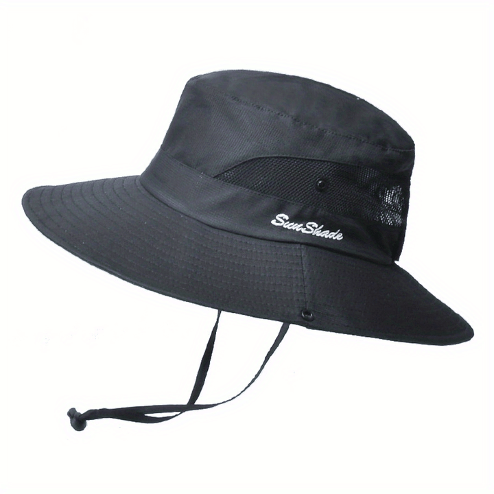 Stylish women's UV protection sun hat with a wide brim – Livia-Pure Black-State of Style