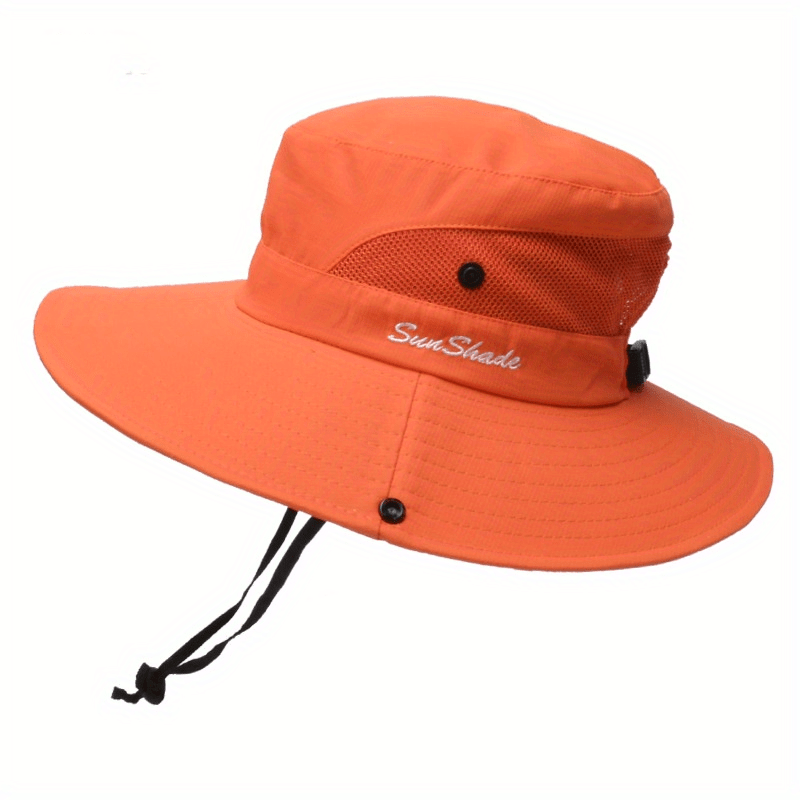 Stylish women's UV protection sun hat with a wide brim – Livia-Pure Orange-State of Style