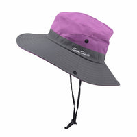 Stylish women's UV protection sun hat with a wide brim – Livia-Purple-State of Style