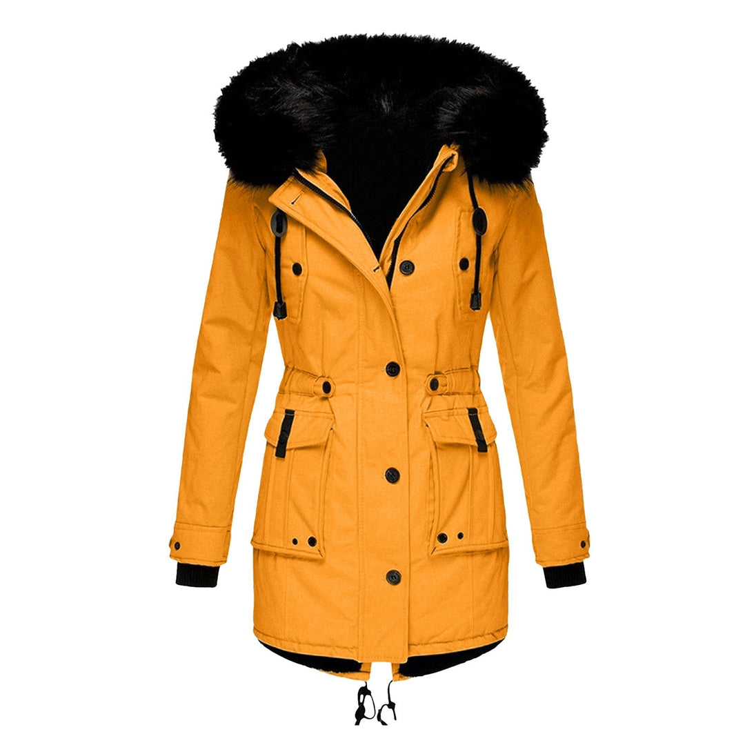 Stylish Women's Winter Coat - Elise-Mustard Yellow-S-State of Style