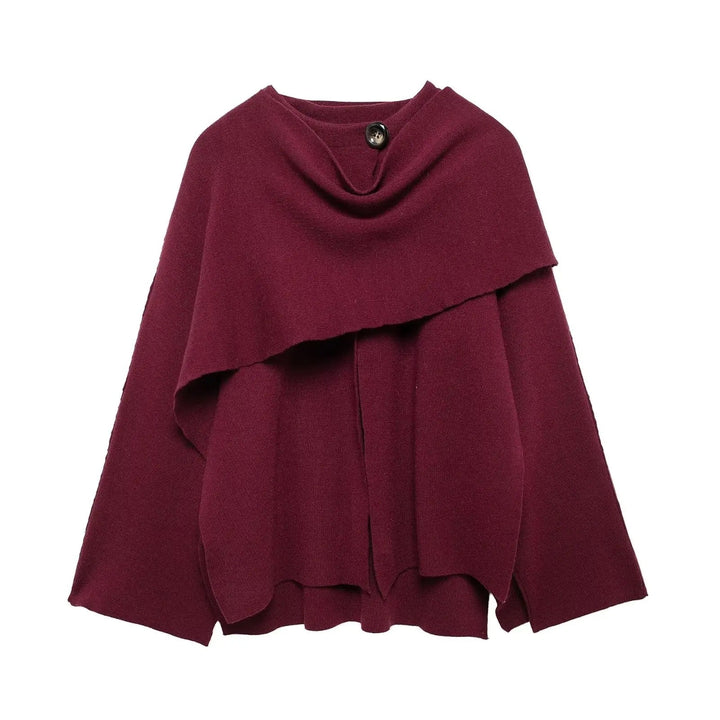 Stylish Women's Winter Poncho – Ella-Dark Blue-S-State of Style