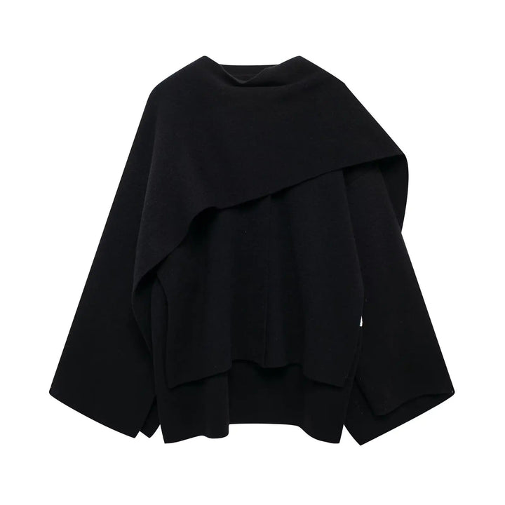 Stylish Women's Winter Poncho – Ella-Dark Blue-S-State of Style