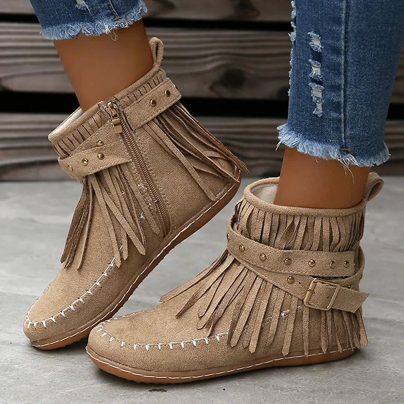 Stylish Women's Winter Shoes - Sienna-Beige-4-State of Style