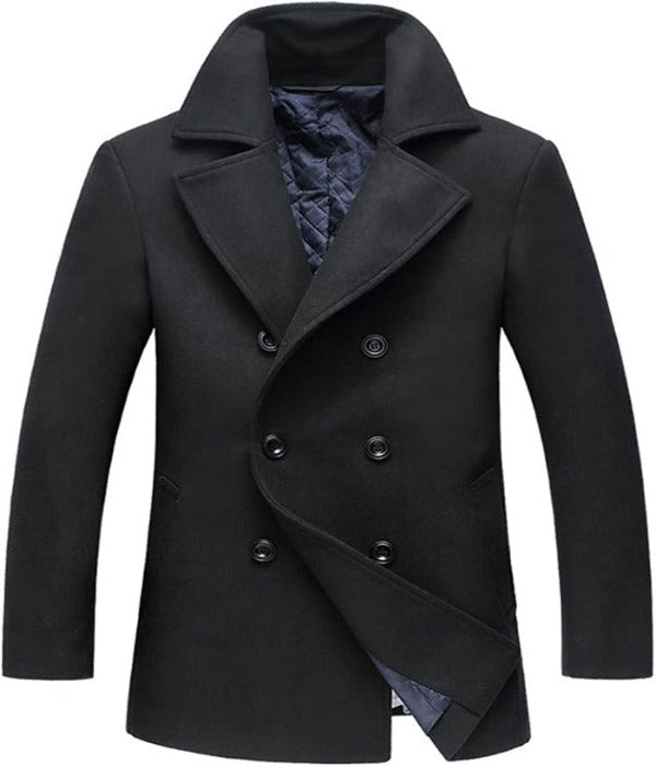 Stylish Wool Blend Coat - Victor-Black-S-State of Style