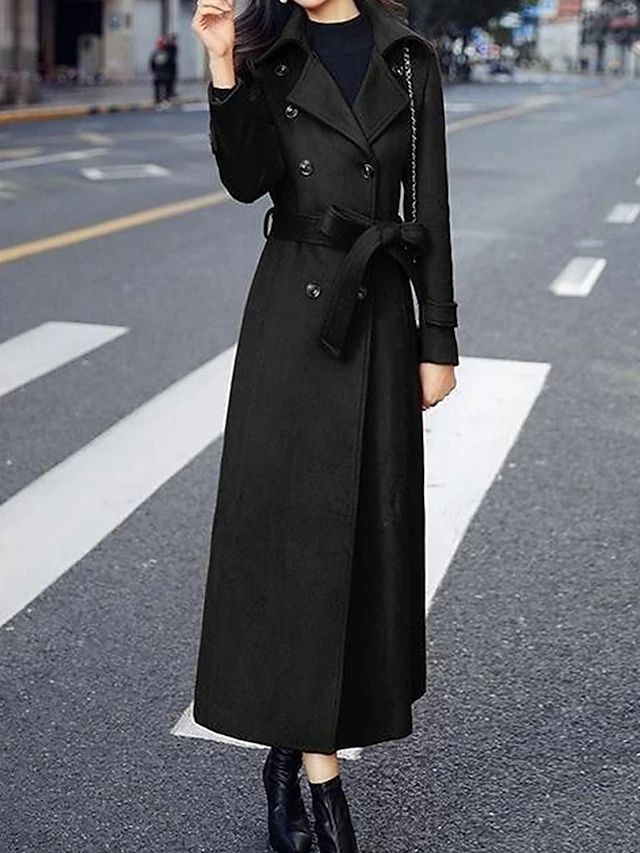 Stylish Wool Ladies' Coat - Elora-Black-S-State of Style