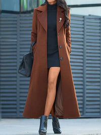 Stylish Wool Ladies' Coat - Elora-Brown-S-State of Style