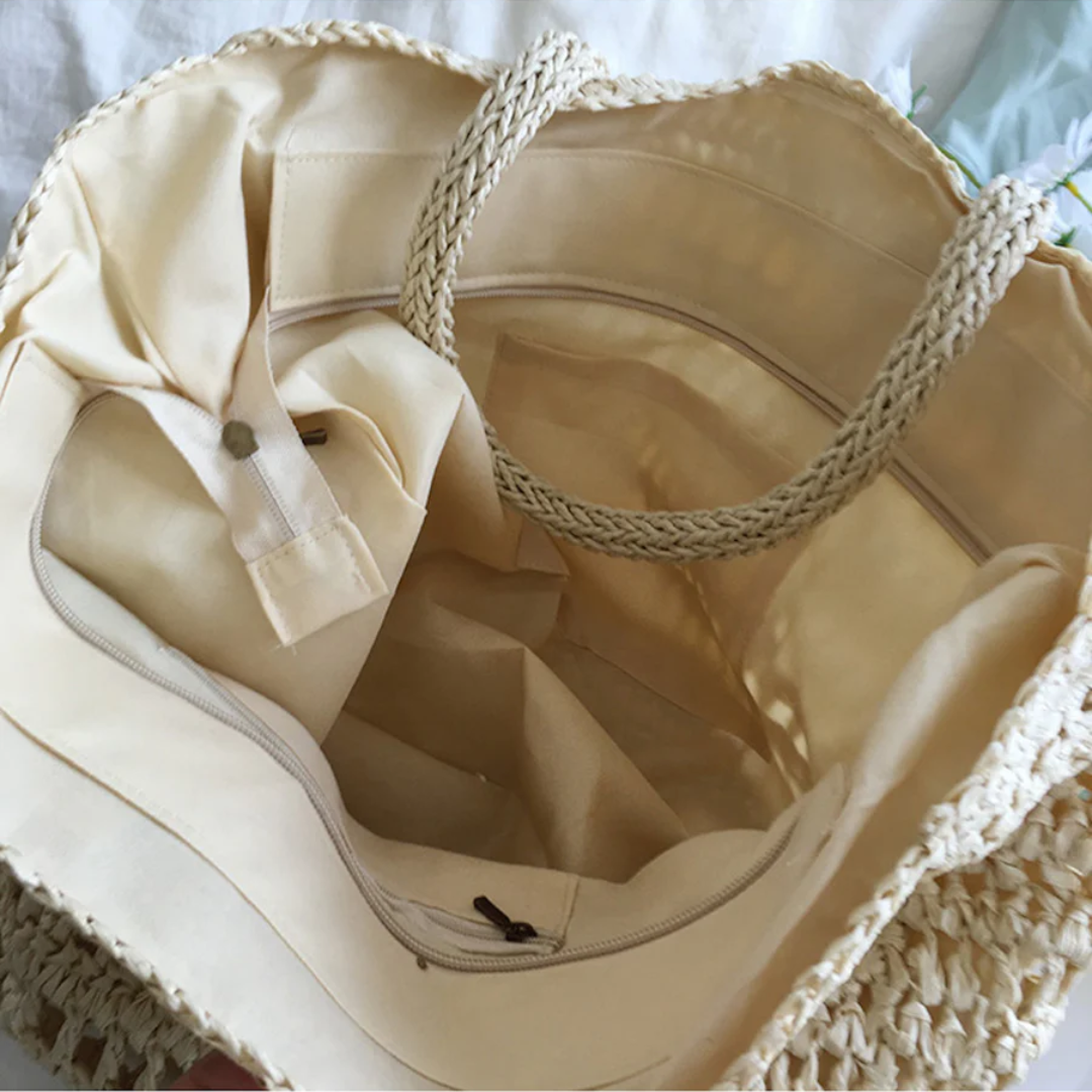 Stylish Woven Handbag for Women - BreezeTote-Brown-State of Style