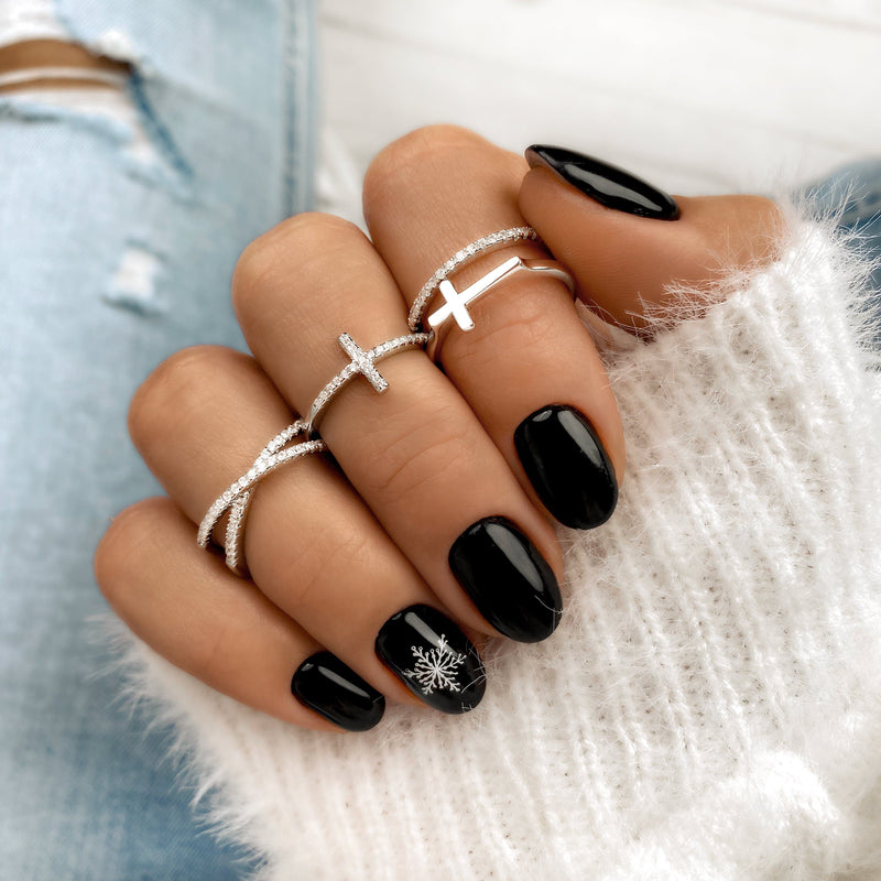 Stylish Zirconia Cross Ring – Faith-Silver-5-State of Style