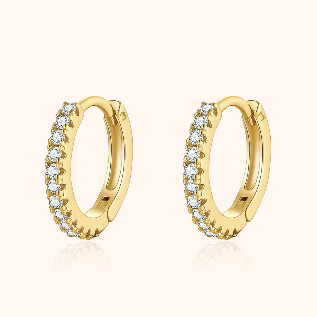 Stylish Zirconia Hoops - Aurina-Gold-State of Style