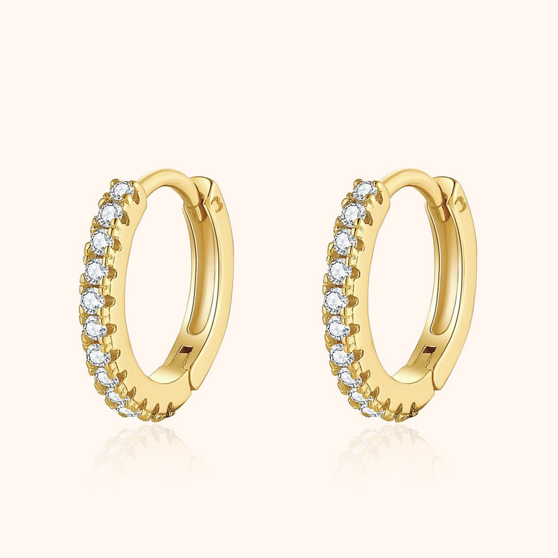 Stylish Zirconia Hoops - Aurina-Gold-State of Style