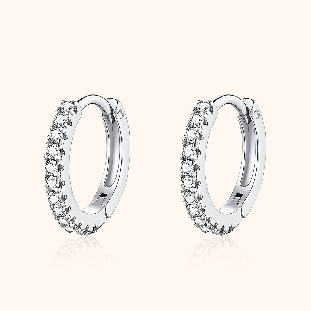 Stylish Zirconia Hoops - Aurina-Silver-State of Style