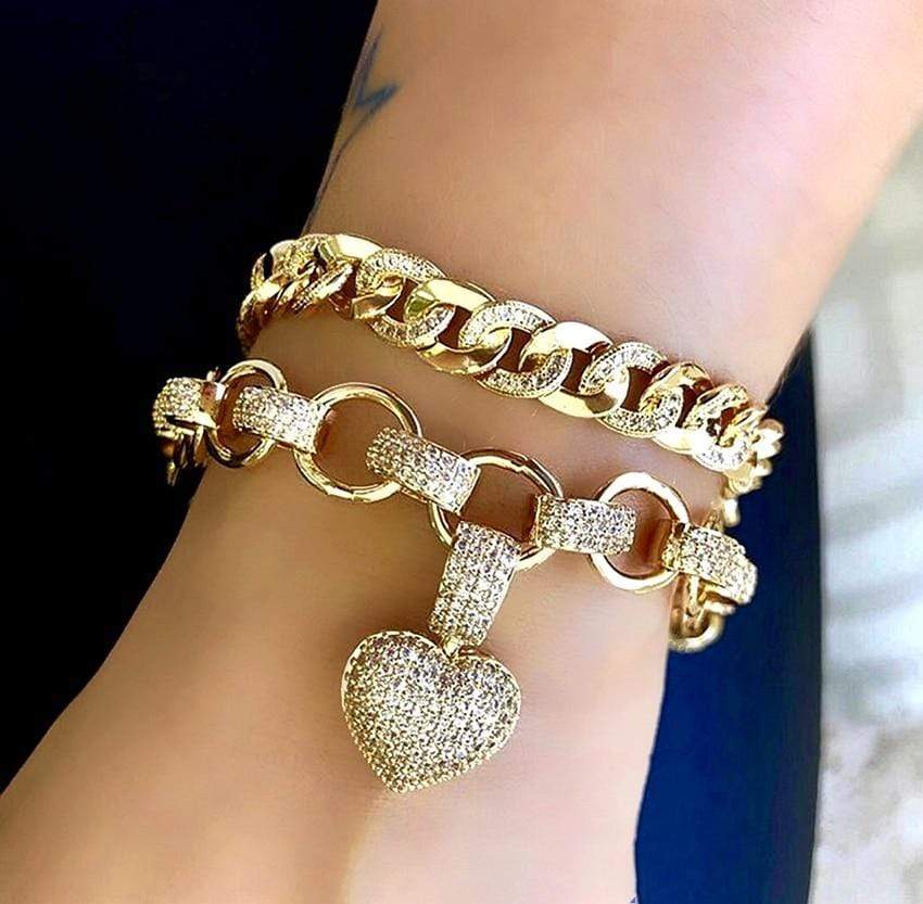 Stylish Zirconia Jewellery Set - Elisette-Gold-State of Style