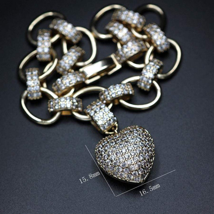 Stylish Zirconia Jewellery Set - Elisette-Gold-State of Style