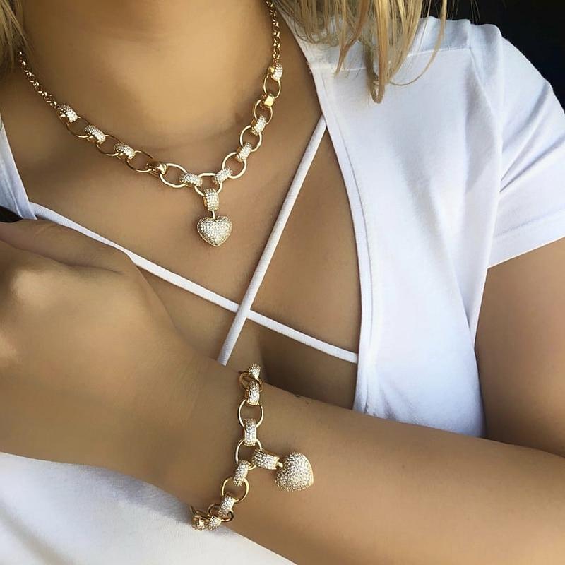 Stylish Zirconia Jewelry Set - Elisette-Gold-State of Style
