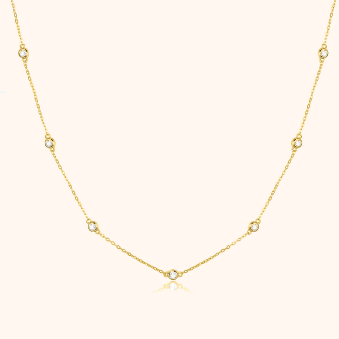 Stylish Zirconia Necklace – Elara-Gold-State of Style
