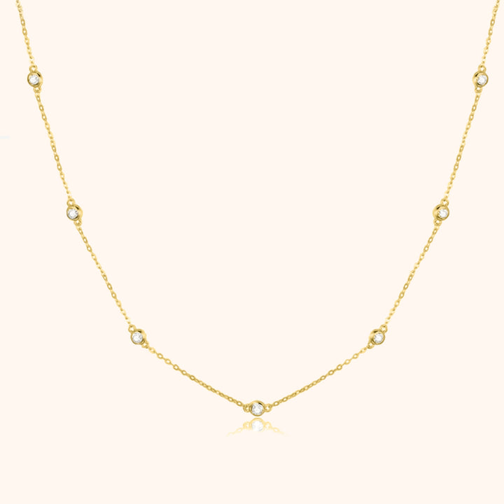 Stylish Zirconia Necklace – Elara-Gold-State of Style
