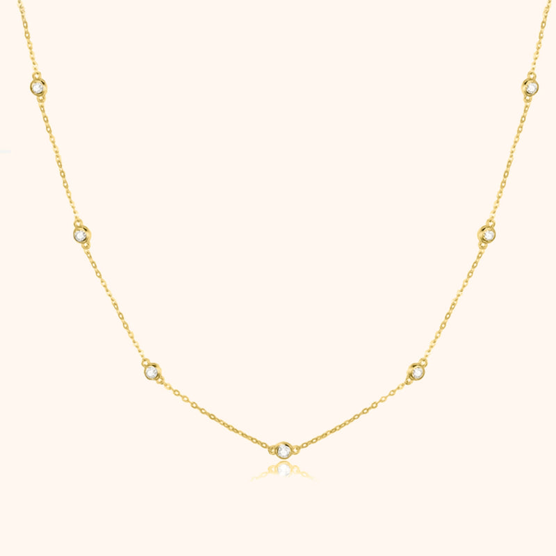 Stylish Zirconia Necklace – Elara-Gold-State of Style