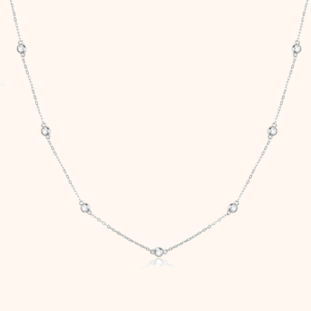Stylish Zirconia Necklace – Elara-Silver-State of Style