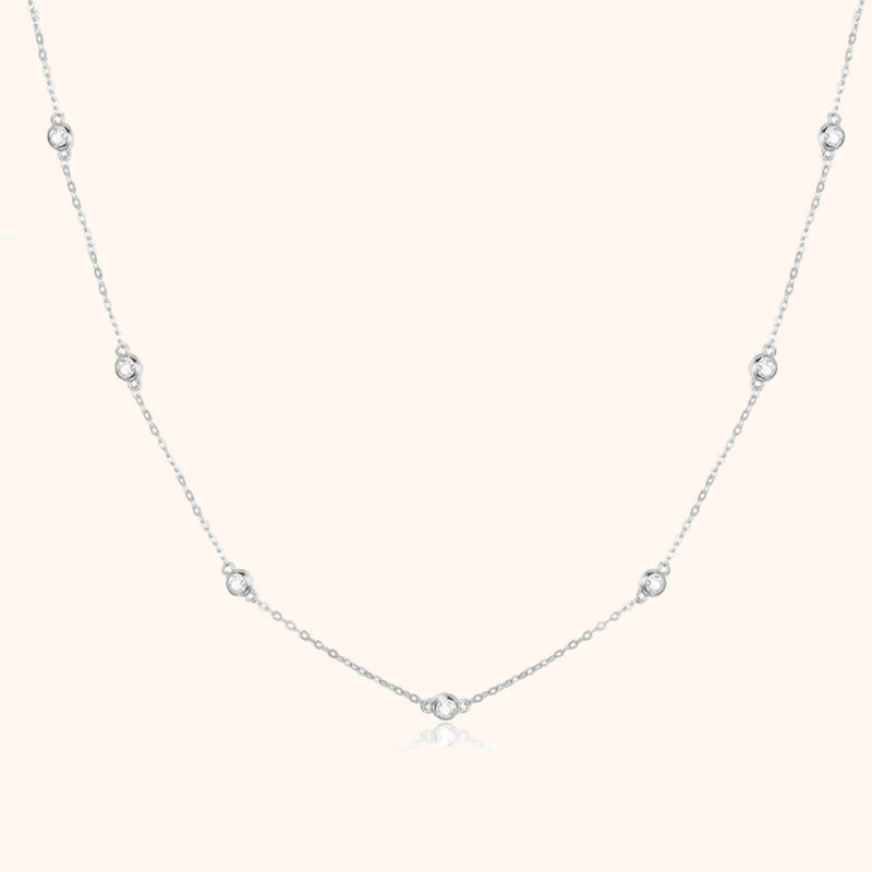 Stylish Zirconia Necklace – Elara-Silver-State of Style