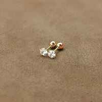 Stylish Zirconia Titanium Stud Earrings - Lumen-4mm (1 Pair)-State of Style