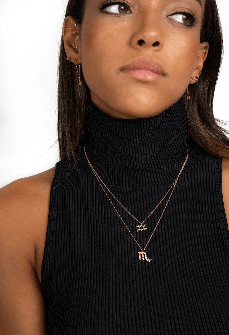 Stylish Zodiac Necklace - Celestia-Gold-Aquarius-State of Style