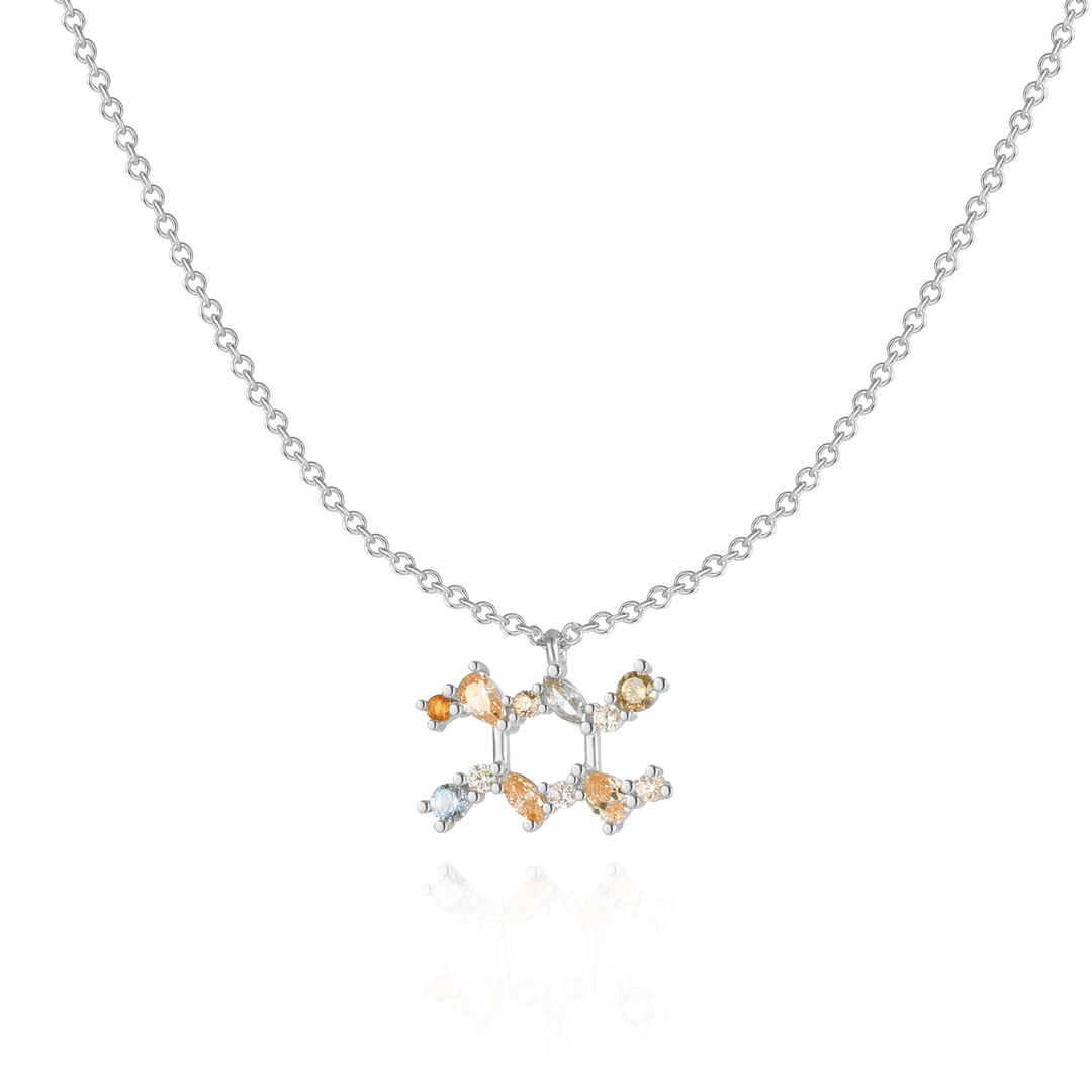Stylish Zodiac Necklace - Celestia-Silver-Aquarius-State of Style