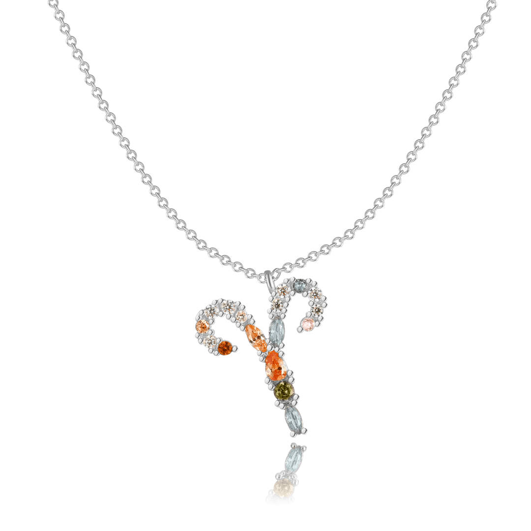 Stylish Zodiac Necklace - Celestia-Silver-Aries-State of Style