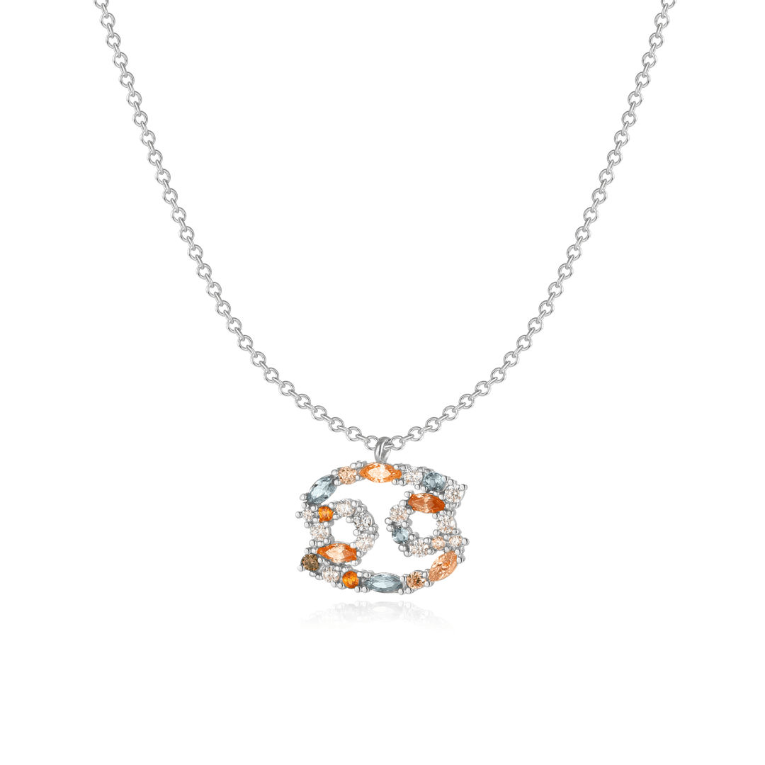 Stylish Zodiac Necklace - Celestia-Silver-Cancer-State of Style